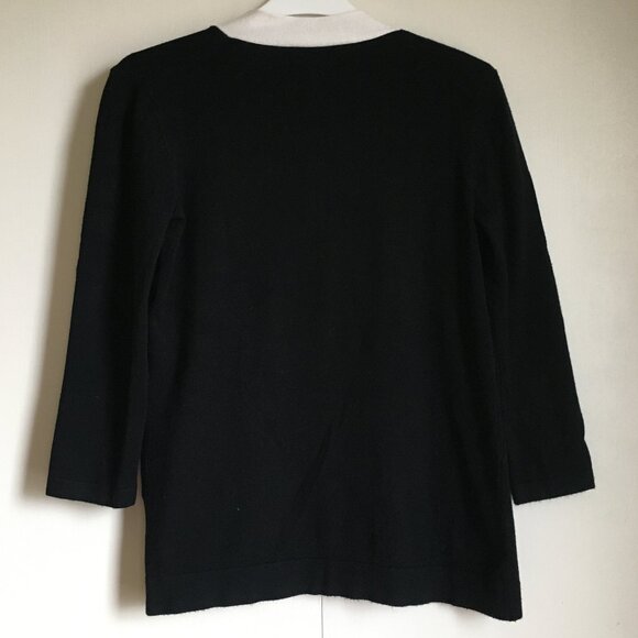 Black and White Trim Contemporary Open Cardigan - Picture 2 of 13